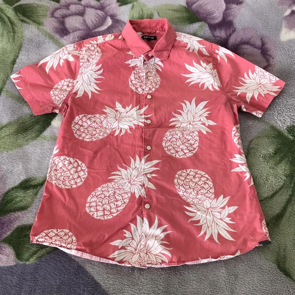 Express Men’s Short Sleeve Tropical Shirt 🍍